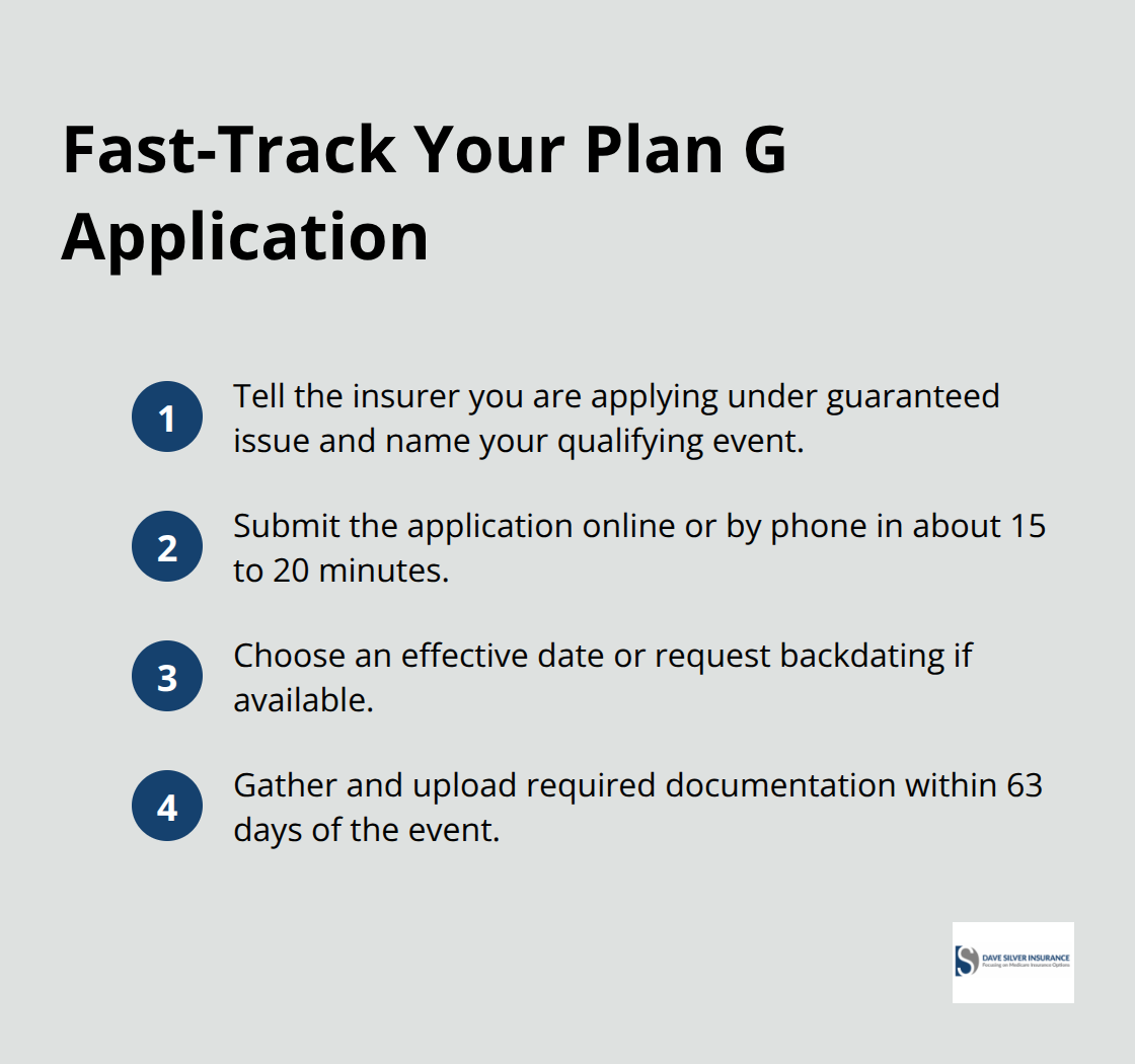 Four quick steps to submit a Medigap Plan G application under guaranteed issue rights. - medigap plan g guaranteed issue